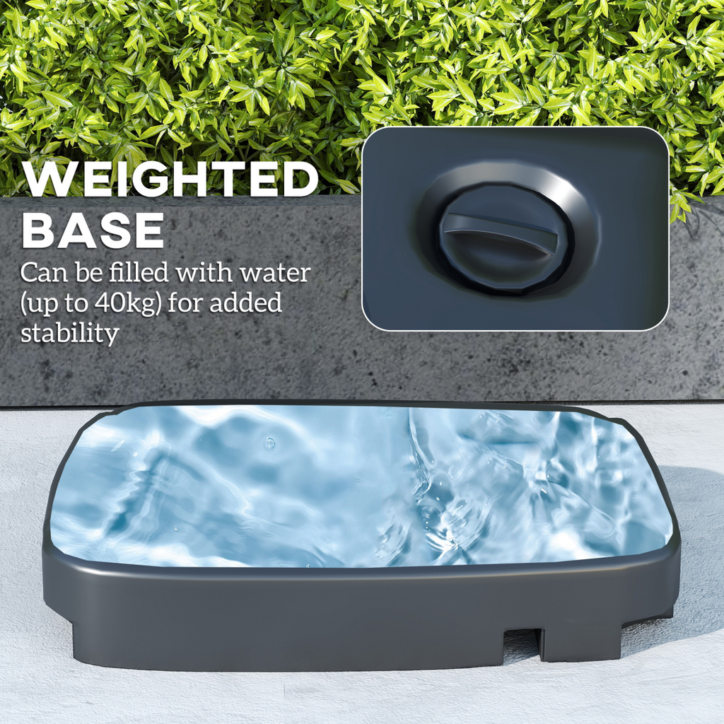 Outsunny Garden Cantilever Parasol w/ Weighted Base Tilt Crank