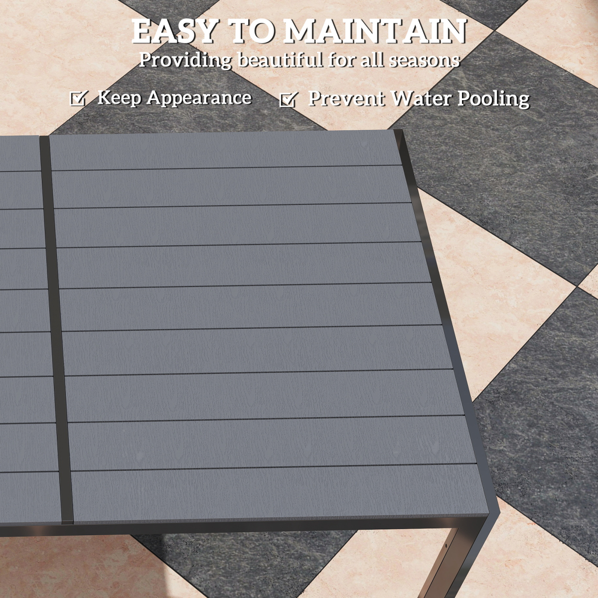 Outsunny 7 Piece Garden Dining Set, Outdoor Furniture w/ 6 Stackable Chairs