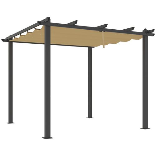 Outsunny 3 x 3(m) Aluminium Pergola with Retractable Roof, Garden Gazebo