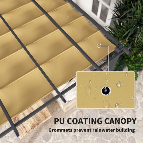 Outsunny 3 x 3(m) Aluminium Pergola with Retractable Roof, Garden Gazebo