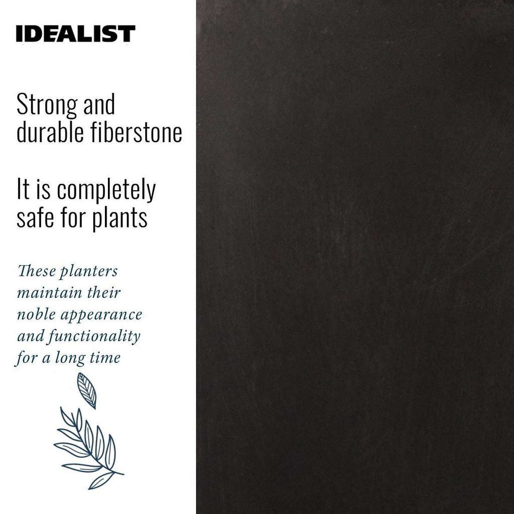 IDEALIST Lite Contemporary Trough Garden Planter, Light Concrete Outdoor Plant Pot H30 L65 W19 cm, 37L