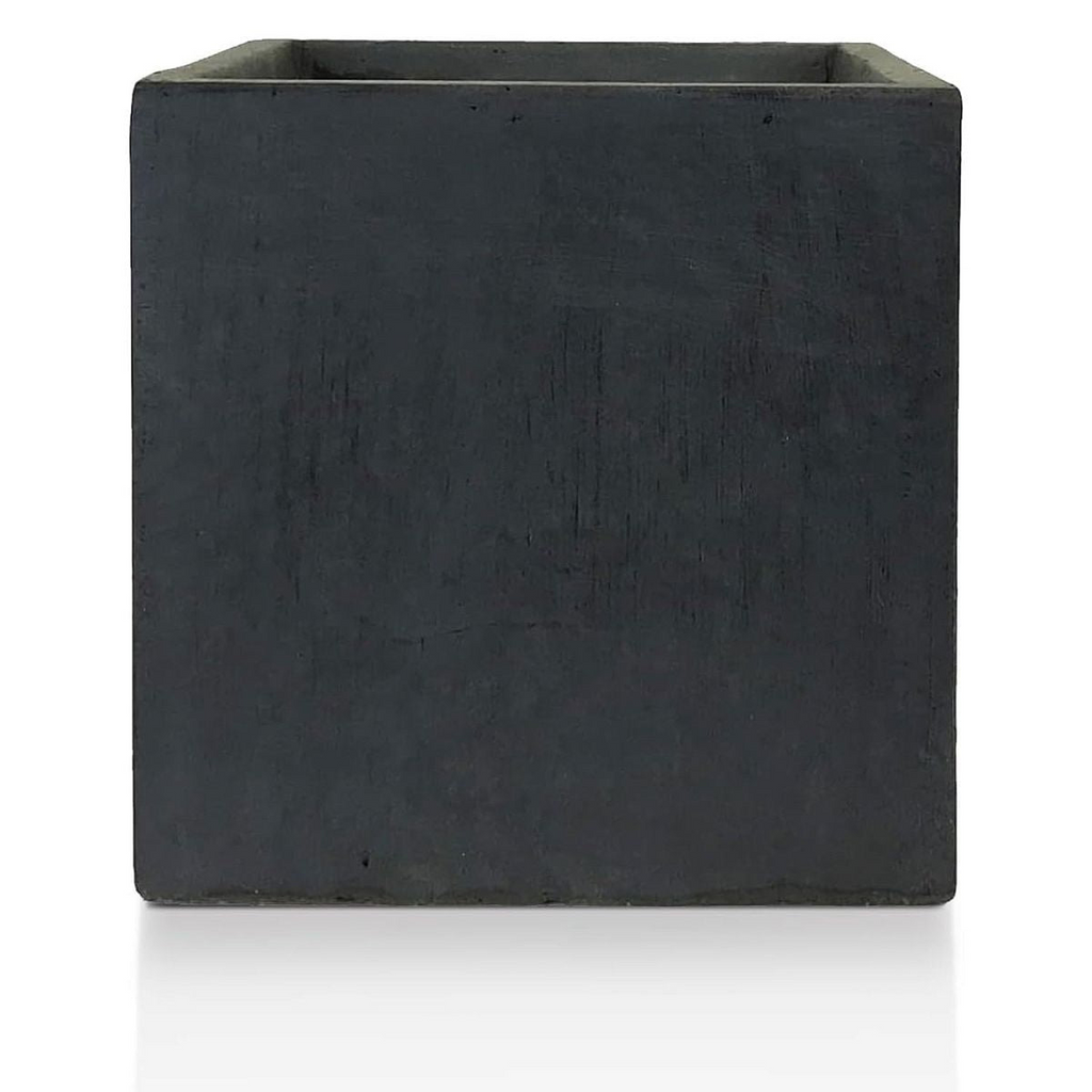 IDEALIST Lite Contemporary Flower Box Square Garden Planter, Faux Lead Light Concrete Outdoor Large Plant Pot H60 L60 W60 cm, 195L