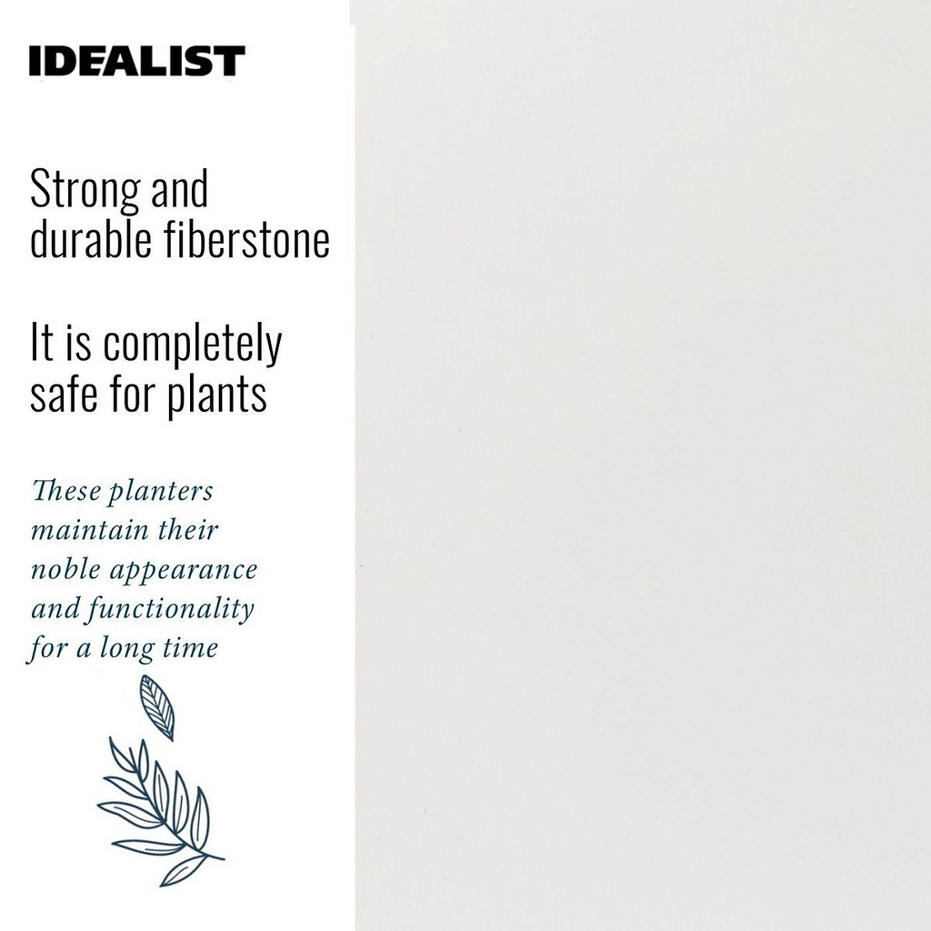 IDEALIST Lite Contemporary Trough Garden Planter, Light Concrete Outdoor Large Plant Pot H51.5 L100 W36 cm, 185L