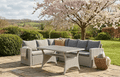 Stockholm 6 Seater Grey Rattan Corner Set and Cover Bundle