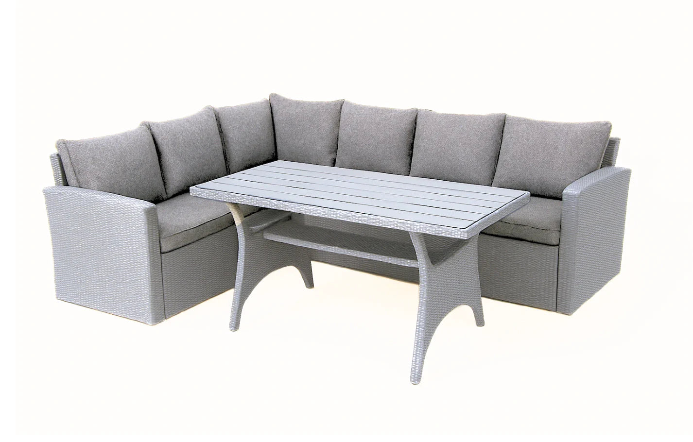 Stockholm 6 Seater Grey Rattan Corner Set and Cover Bundle