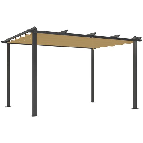 Outsunny 3 x 3(m) Aluminium Pergola with Retractable Roof, Garden Gazebo