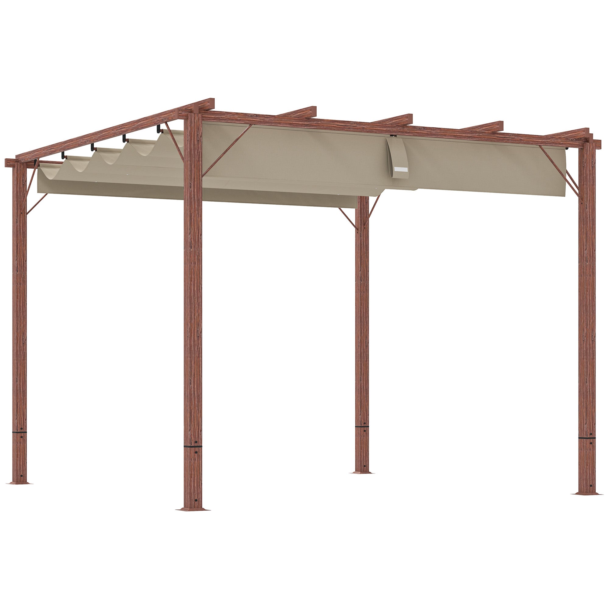 Outsunny 3 x 3(m) Aluminium Garden Pergola with Retractable Roof