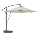 Outsunny Garden Cantilever Parasol with Cover Weighted Base Wind Strap