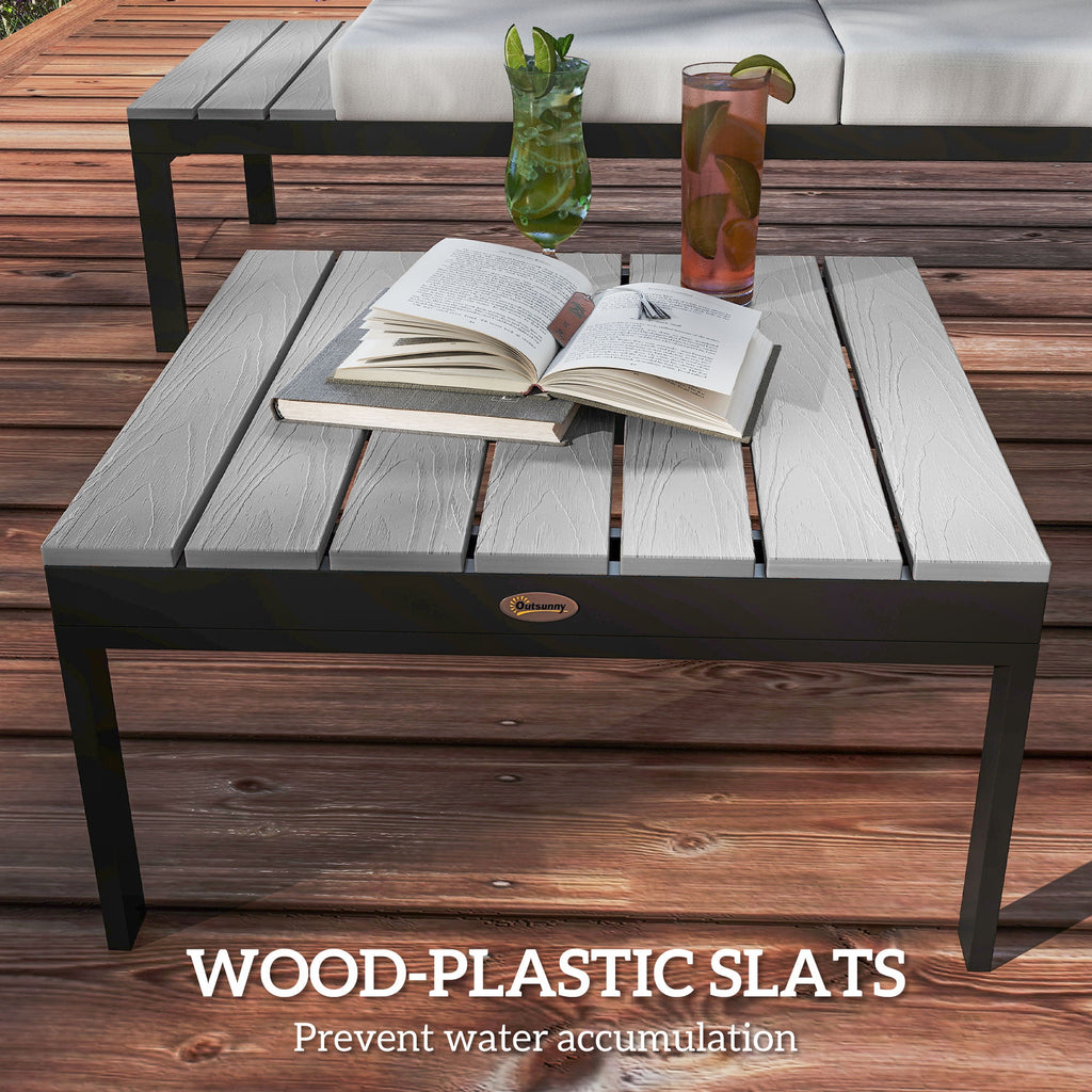 Outsunny 4 Seater Garden Corner Sofa Set with Removable Thick Cushions