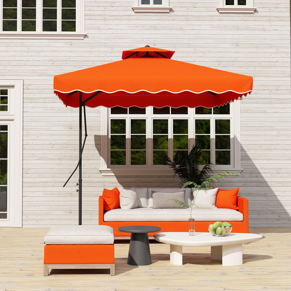 Outsunny 2.5m Cantilever Garden Parasol Umbrella with Cross Base