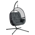 Outsunny Hanging Egg Chair with Stand, Cushions for Garden
