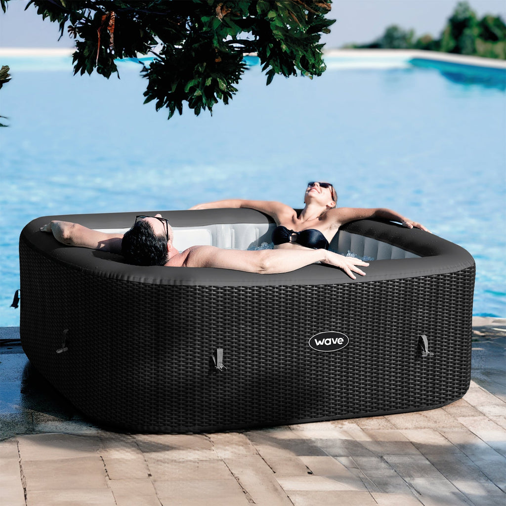 WaveSpa Pacific Inflatable Hot Tub with Integrated Heater – 4–6 Person