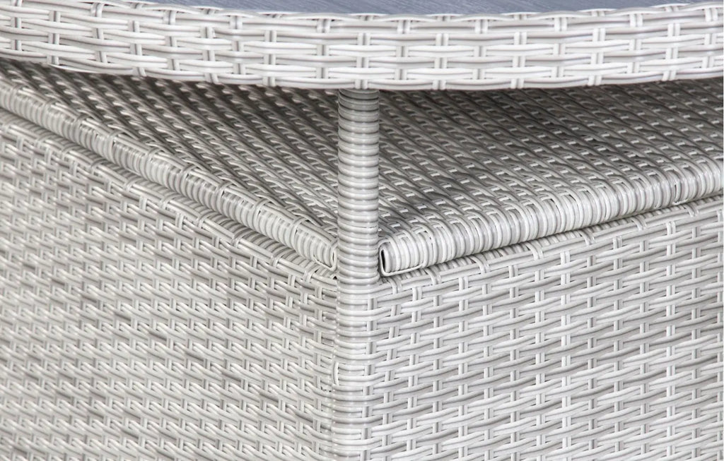 Bridgetown 4 Seater Round Rattan and Polywood Grey Garden Dining Set 120cm