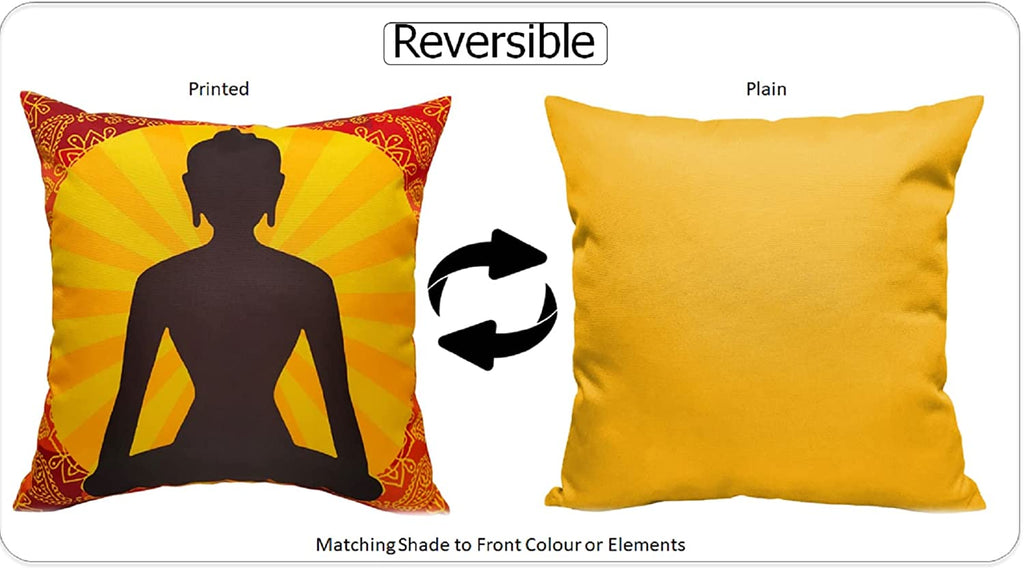 OLIVIA ROCCO Buddha Waterproof Cushion Covers 43x43 cm Reversible Breathable Decorative Cover For Indoor Outdoor Patio Garden Sofa Bed Chair