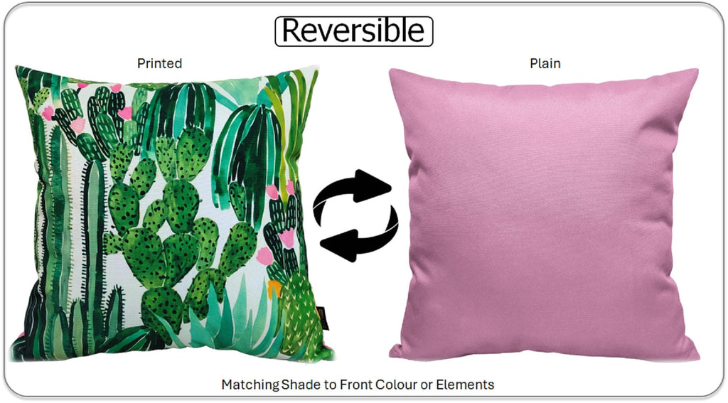 OLIVIA ROCCO Cactus Outdoor Cushion Covers 43 x 43 cm Waterproof Polyester Weather-Resistant For Patio Garden Bench Sofa Indoor Living Room