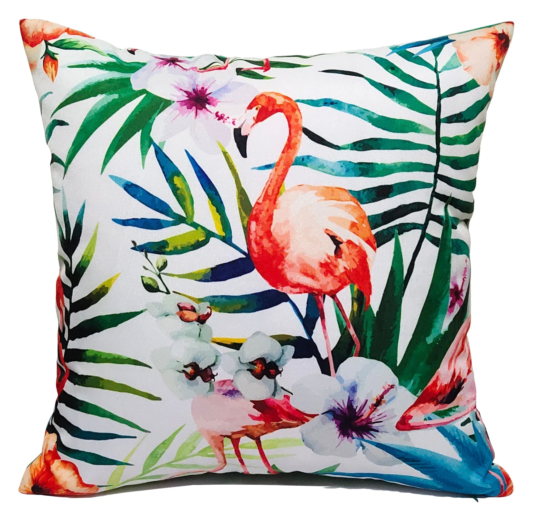 OLIVIA ROCCO Flamingo Waterproof Cushion Covers 43x43 cm Reversible Breathable Decorative Indoor Outdoor for Patio Garden Sofa Bed Chair