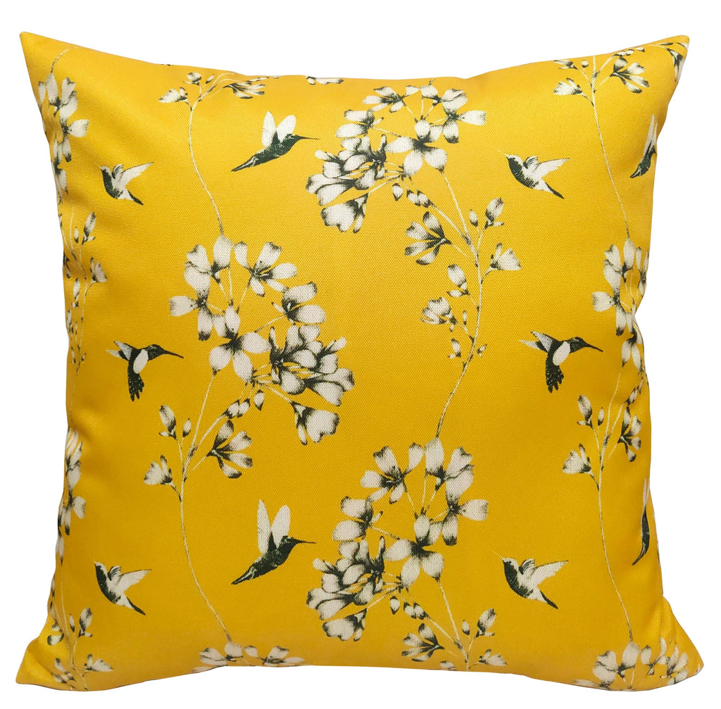 OLIVIA ROCCO Jardin Ochre Waterproof Outdoor Cushion Covers 43 x 43 cm Polyester For Patio Garden Poolside Weatherproof UV Resistant Durable