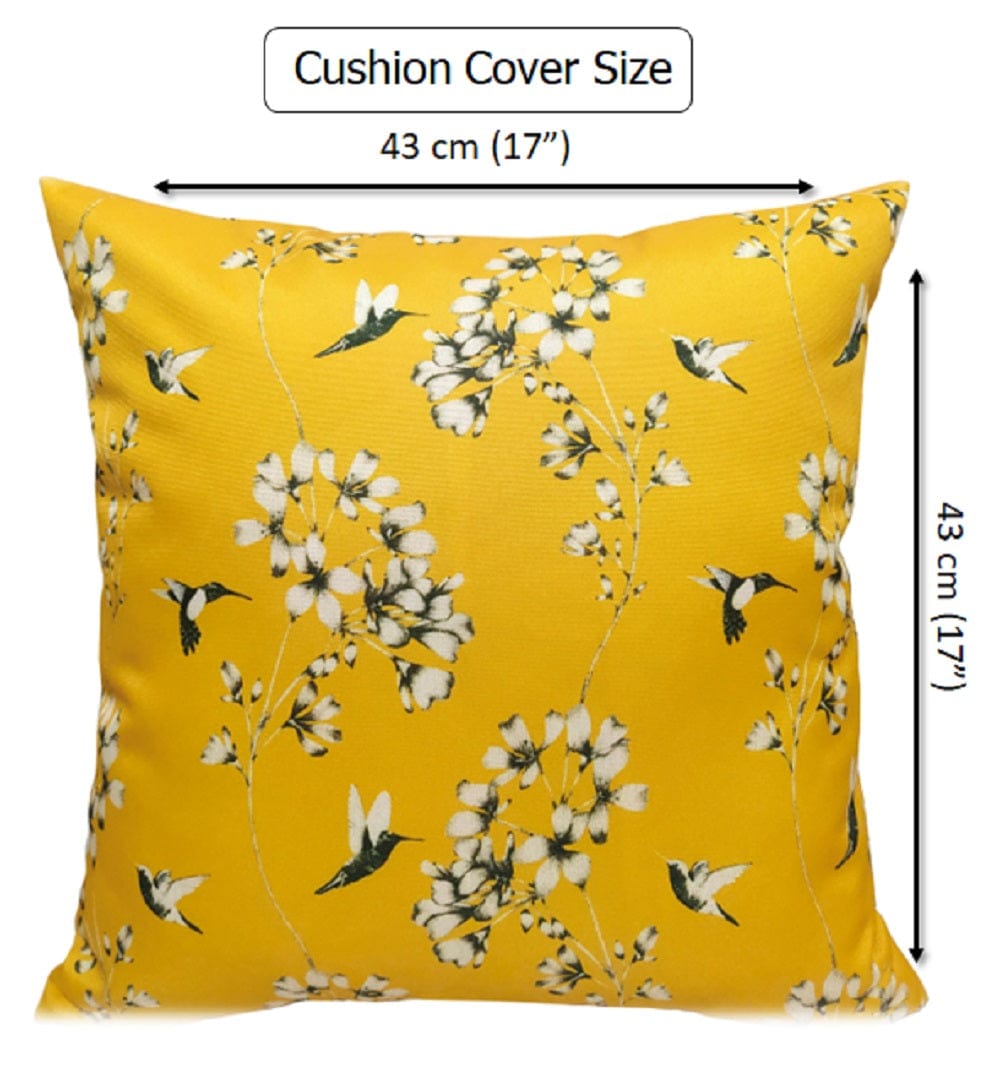 OLIVIA ROCCO Jardin Ochre Waterproof Outdoor Cushion Covers 43 x 43 cm Polyester For Patio Garden Poolside Weatherproof UV Resistant Durable