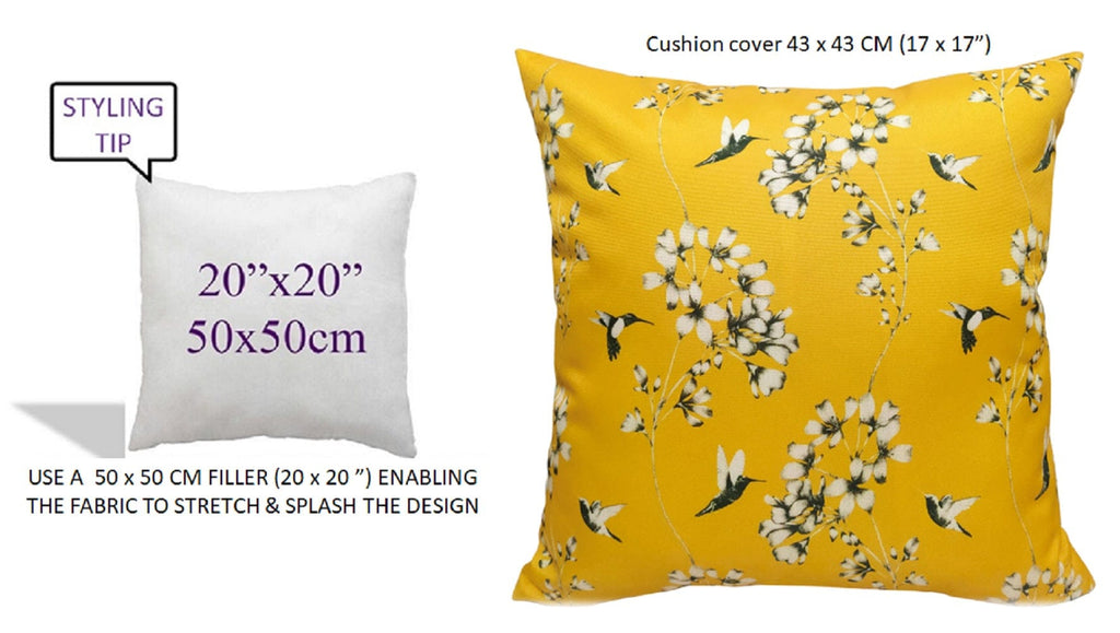 OLIVIA ROCCO Jardin Ochre Waterproof Outdoor Cushion Covers 43 x 43 cm Polyester For Patio Garden Poolside Weatherproof UV Resistant Durable