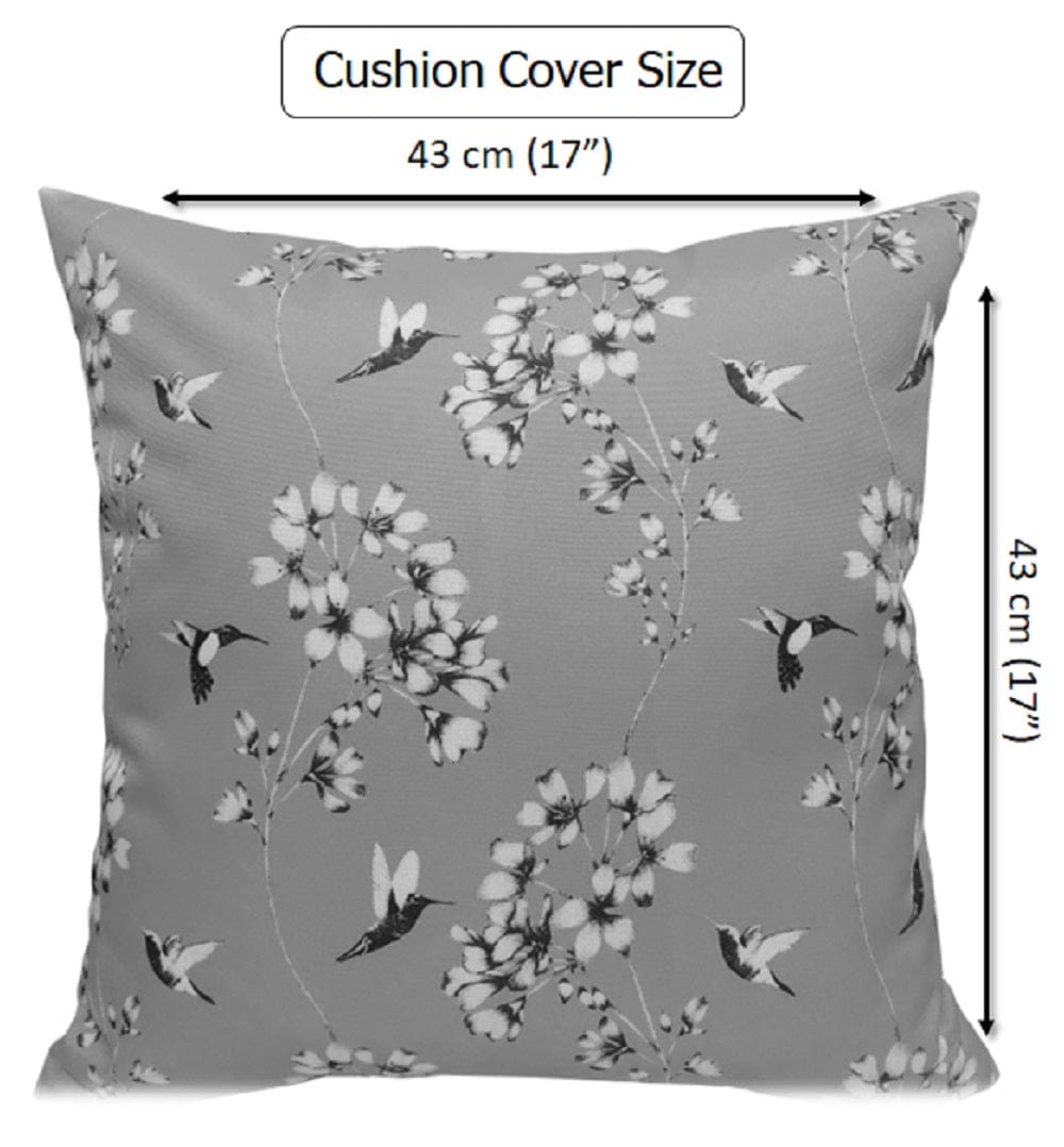 OLIVIA ROCCO Jardin Silver Waterproof Cushion Covers 17x17 Inch Indoor Outdoor Weather-Resistant Patio Garden Balcony Decor