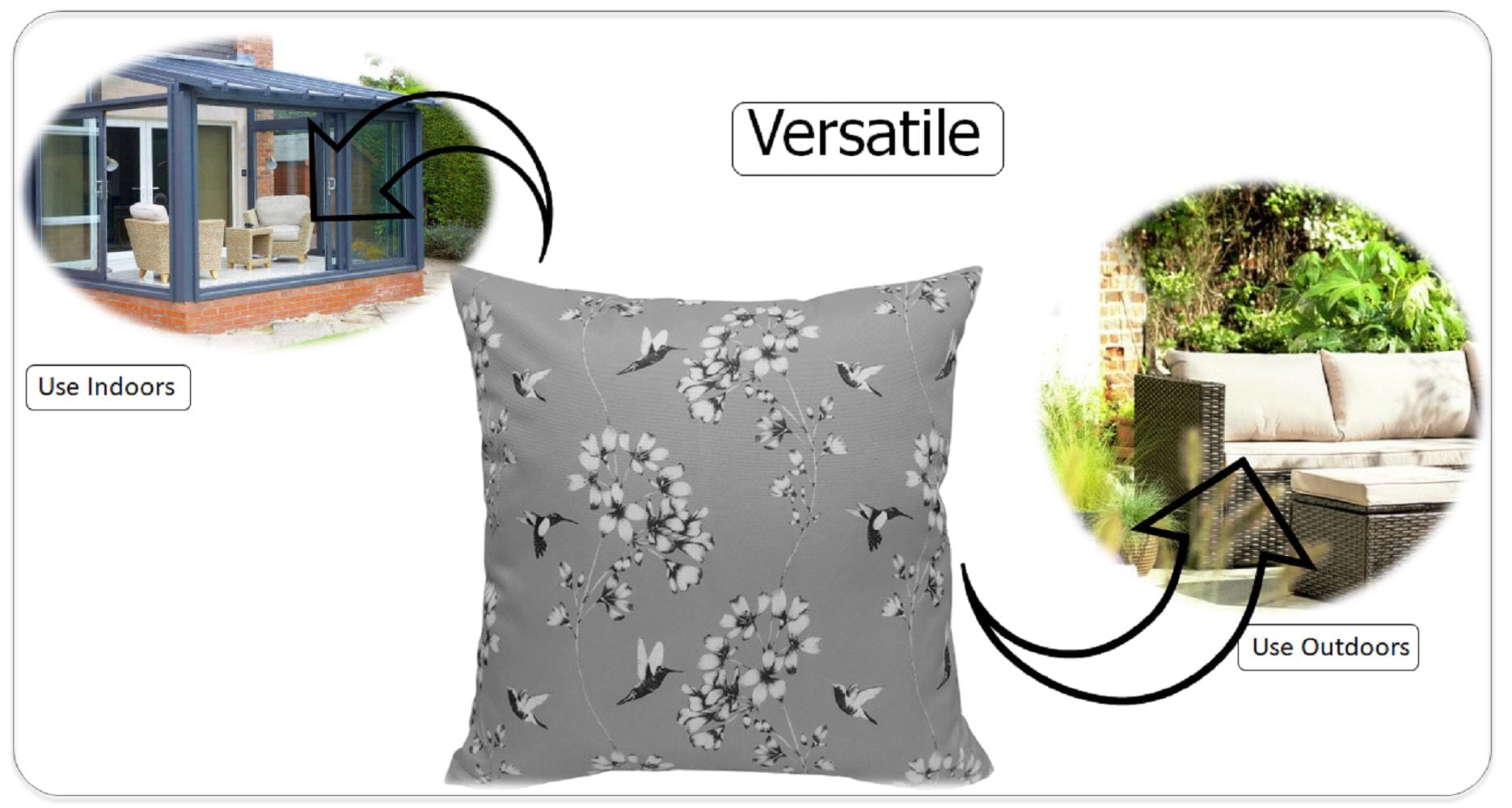 OLIVIA ROCCO Jardin Silver Waterproof Cushion Covers 17x17 Inch Indoor Outdoor Weather-Resistant Patio Garden Balcony Decor