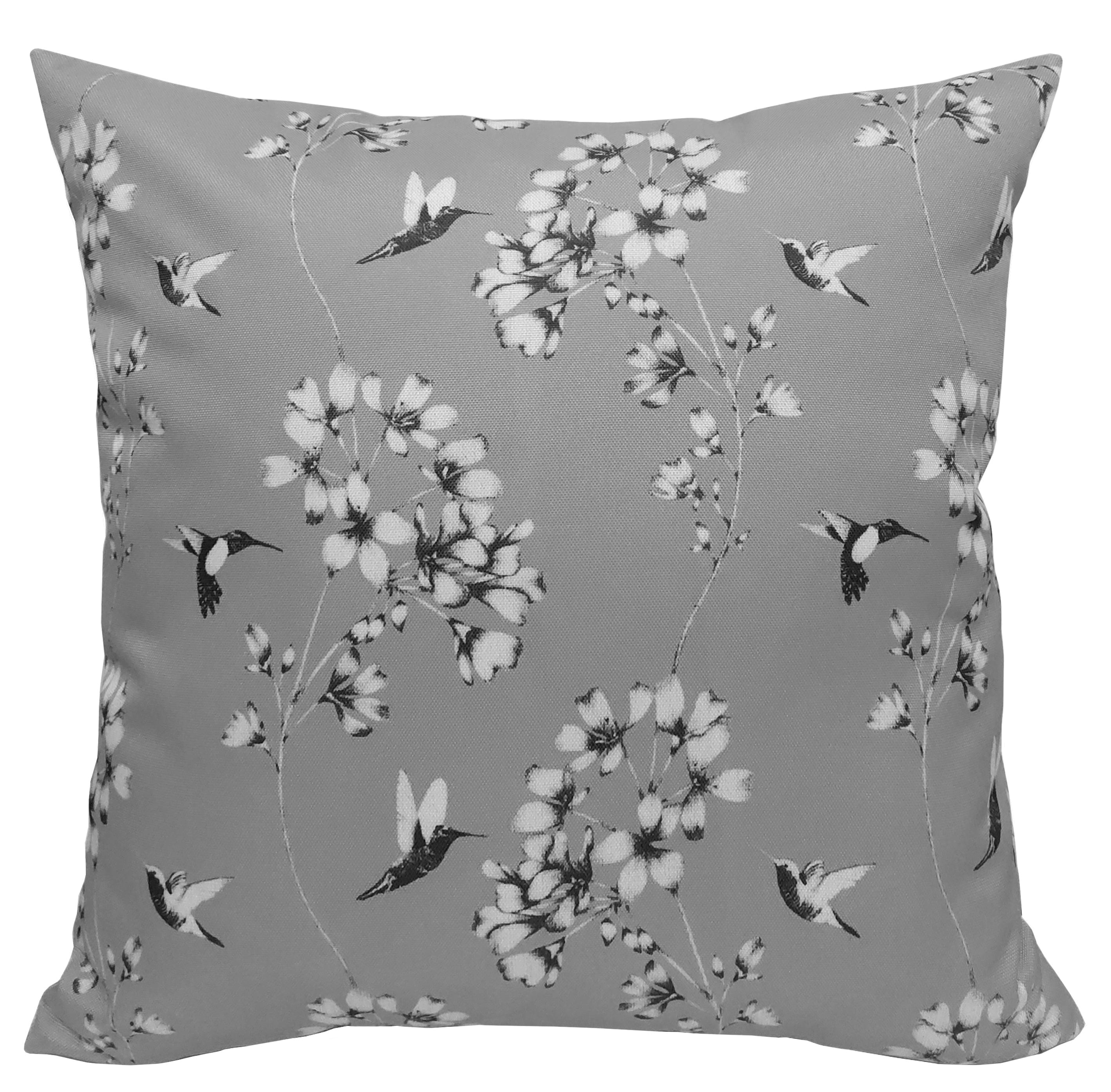 OLIVIA ROCCO Jardin Silver Waterproof Cushion Covers 17x17 Inch Indoor Outdoor Weather-Resistant Patio Garden Balcony Decor