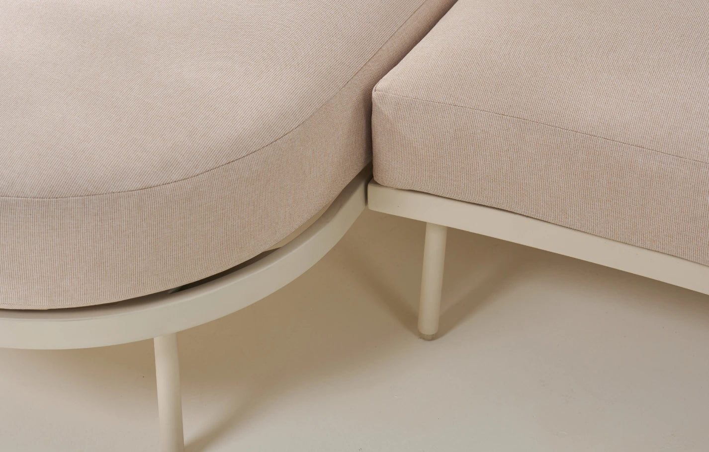 Kiki Beige 3-Seater Organic Garden Chaise Sofa