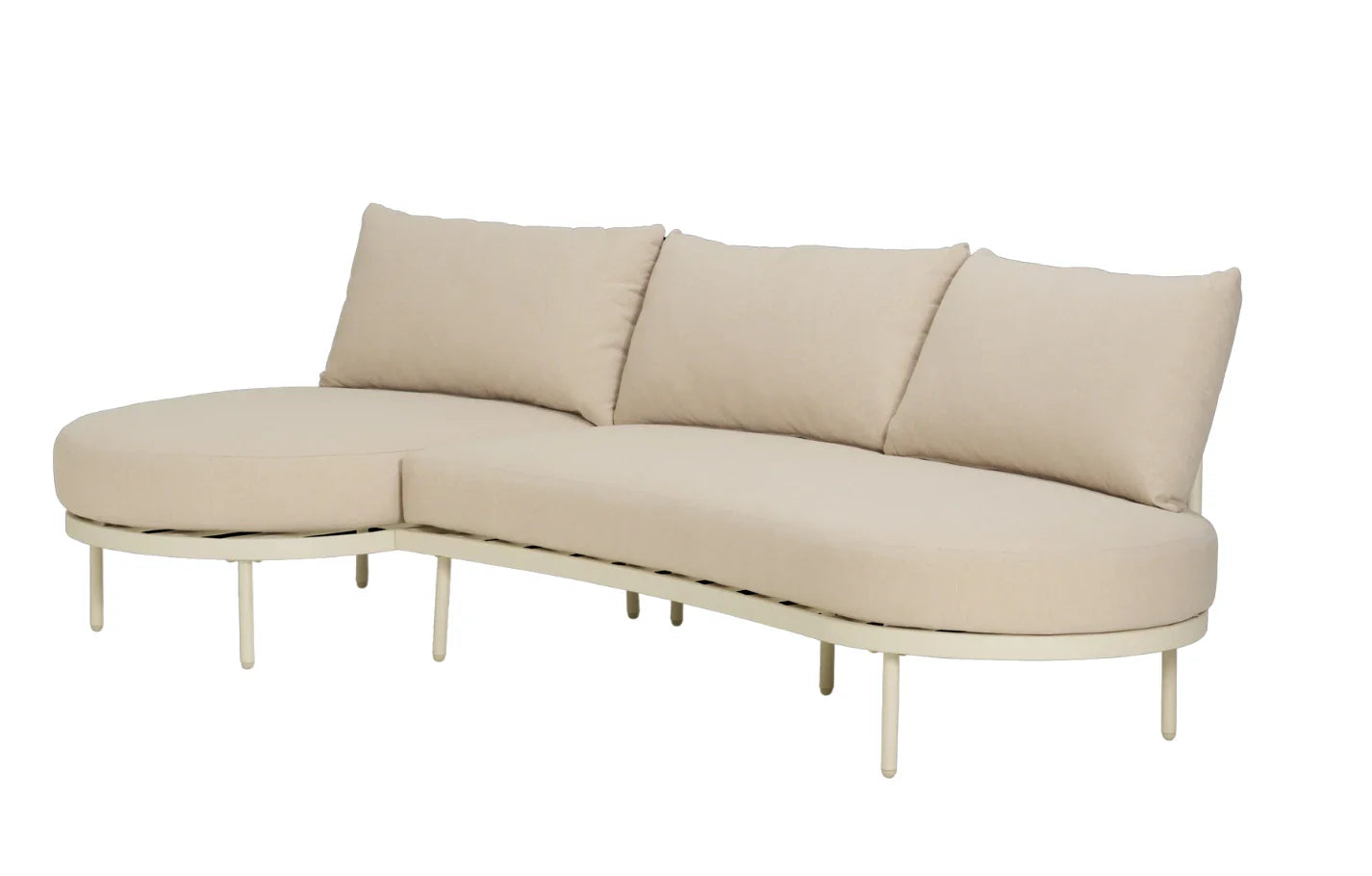 Kiki Beige 3-Seater Organic Garden Chaise Sofa
