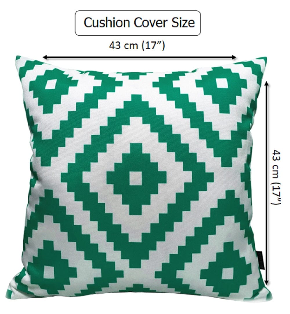 OLIVIA ROCCO Nairobi Lime Green Waterproof Decorative Cushion Covers 43 x 43 cm Reversible Breathable For Indoor And Outdoor Use
