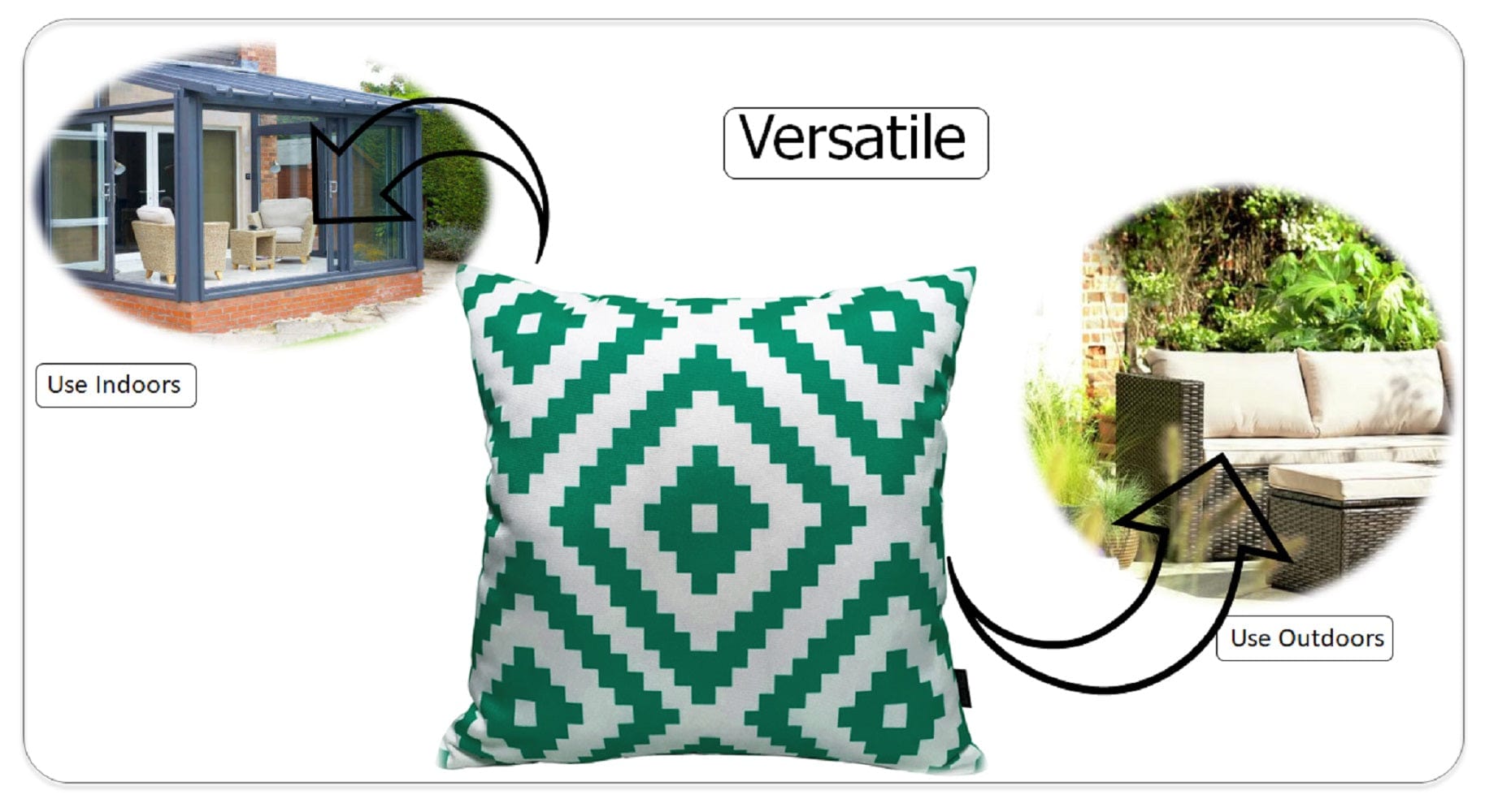 OLIVIA ROCCO Nairobi Lime Green Waterproof Decorative Cushion Covers 43 x 43 cm Reversible Breathable For Indoor And Outdoor Use