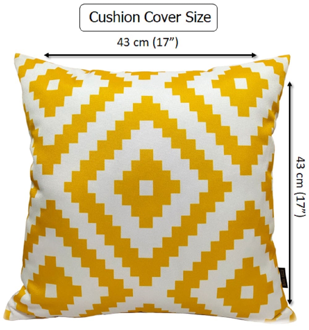 OLIVIA ROCCO Nairobi Ochre Waterproof Outdoor Cushion Covers 43 X 43 cm Weather Resistant for Patio Garden Cushions Indoor and Outdoor Use