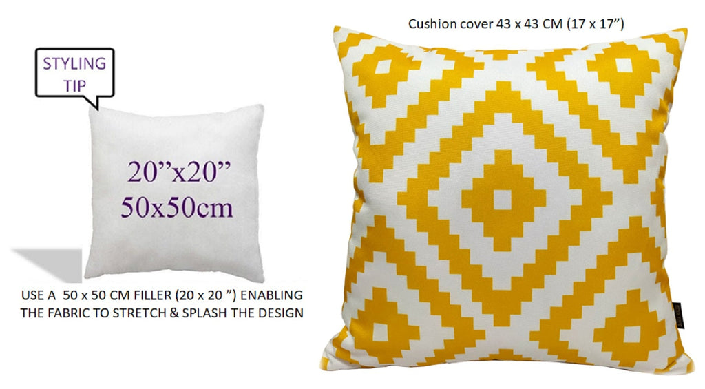 OLIVIA ROCCO Nairobi Ochre Waterproof Outdoor Cushion Covers 43 X 43 cm Weather Resistant for Patio Garden Cushions Indoor and Outdoor Use