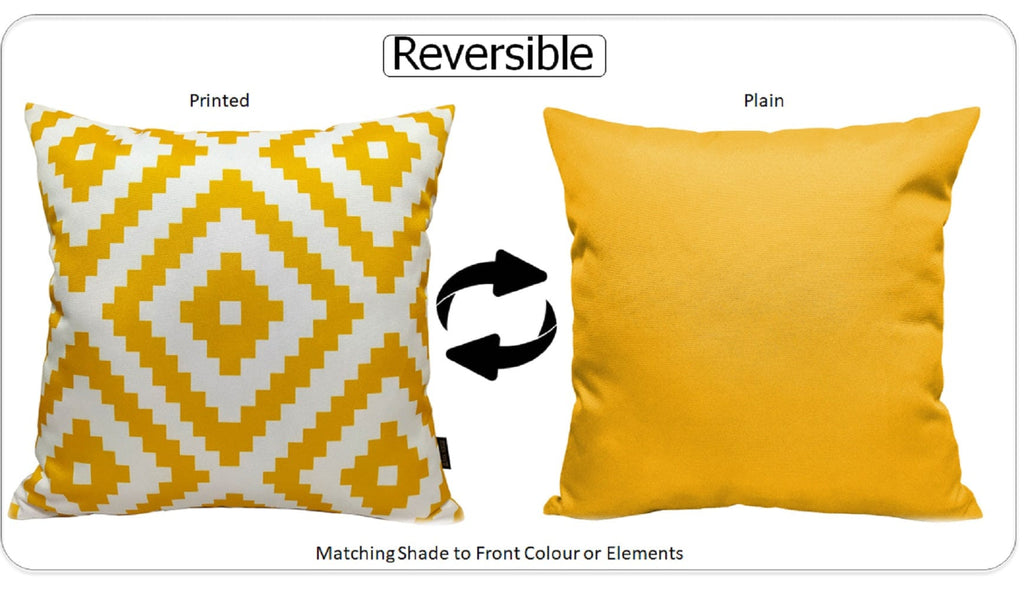 OLIVIA ROCCO Nairobi Ochre Waterproof Outdoor Cushion Covers 43 X 43 cm Weather Resistant for Patio Garden Cushions Indoor and Outdoor Use
