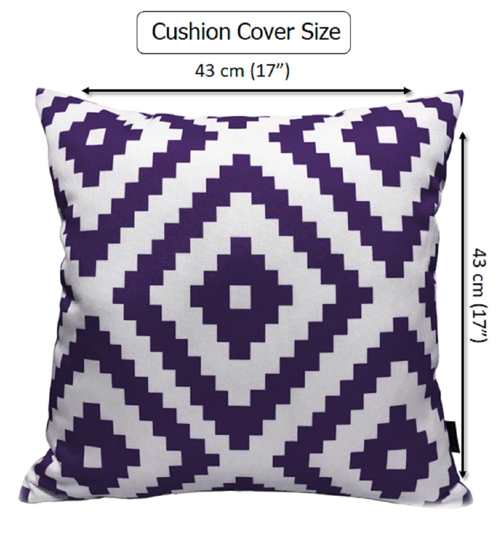 OLIVIA ROCCO Outdoor Scatter Cushion Covers Nairobi Purple 43 X 43 cm Waterproof Weather Resistant for Garden Patio Beach Indoor