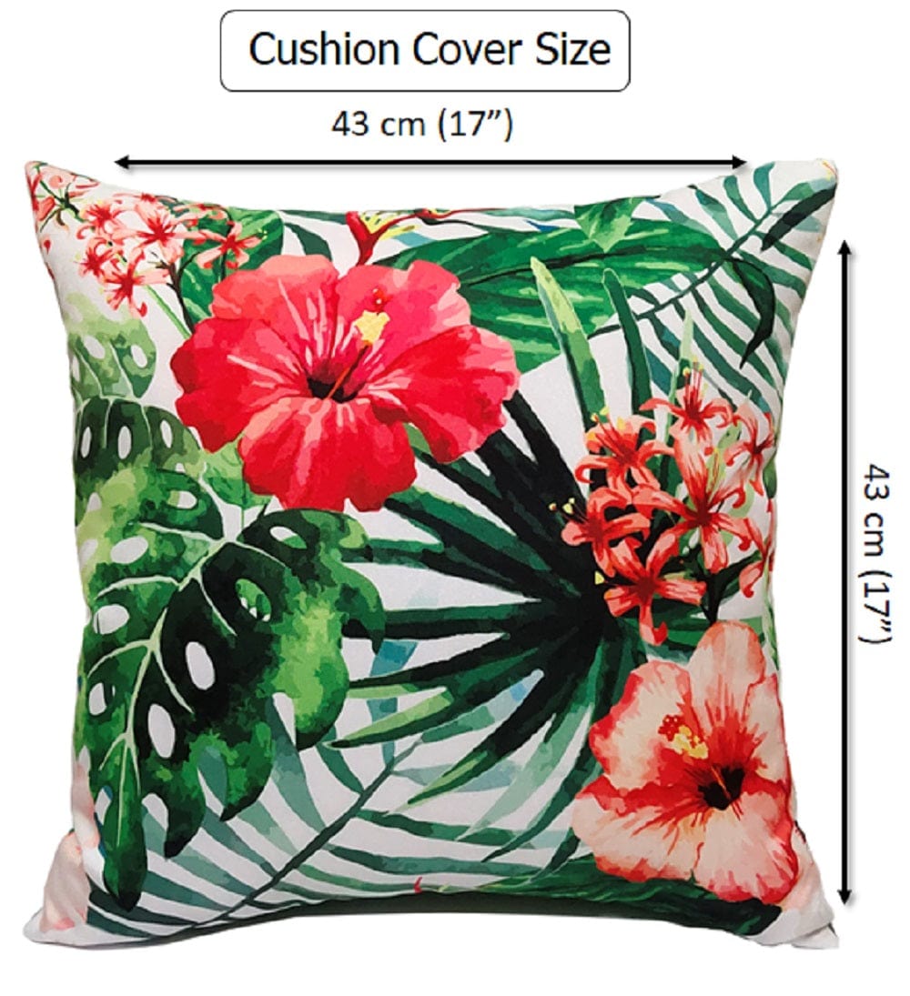 OLIVIA ROCCO Gardenia Waterproof Cushion Covers 43 x 43 cm, Reversible, Breathable, Indoor and Outdoor Use For Patio, Garden, Sofa, Bed, Chair