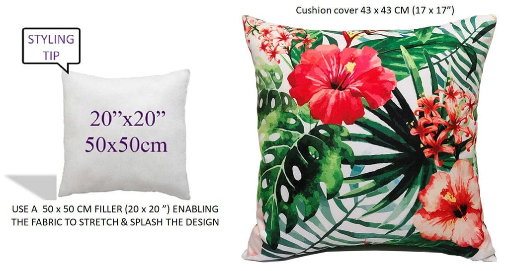 OLIVIA ROCCO Gardenia Waterproof Cushion Covers 43 x 43 cm, Reversible, Breathable, Indoor and Outdoor Use For Patio, Garden, Sofa, Bed, Chair