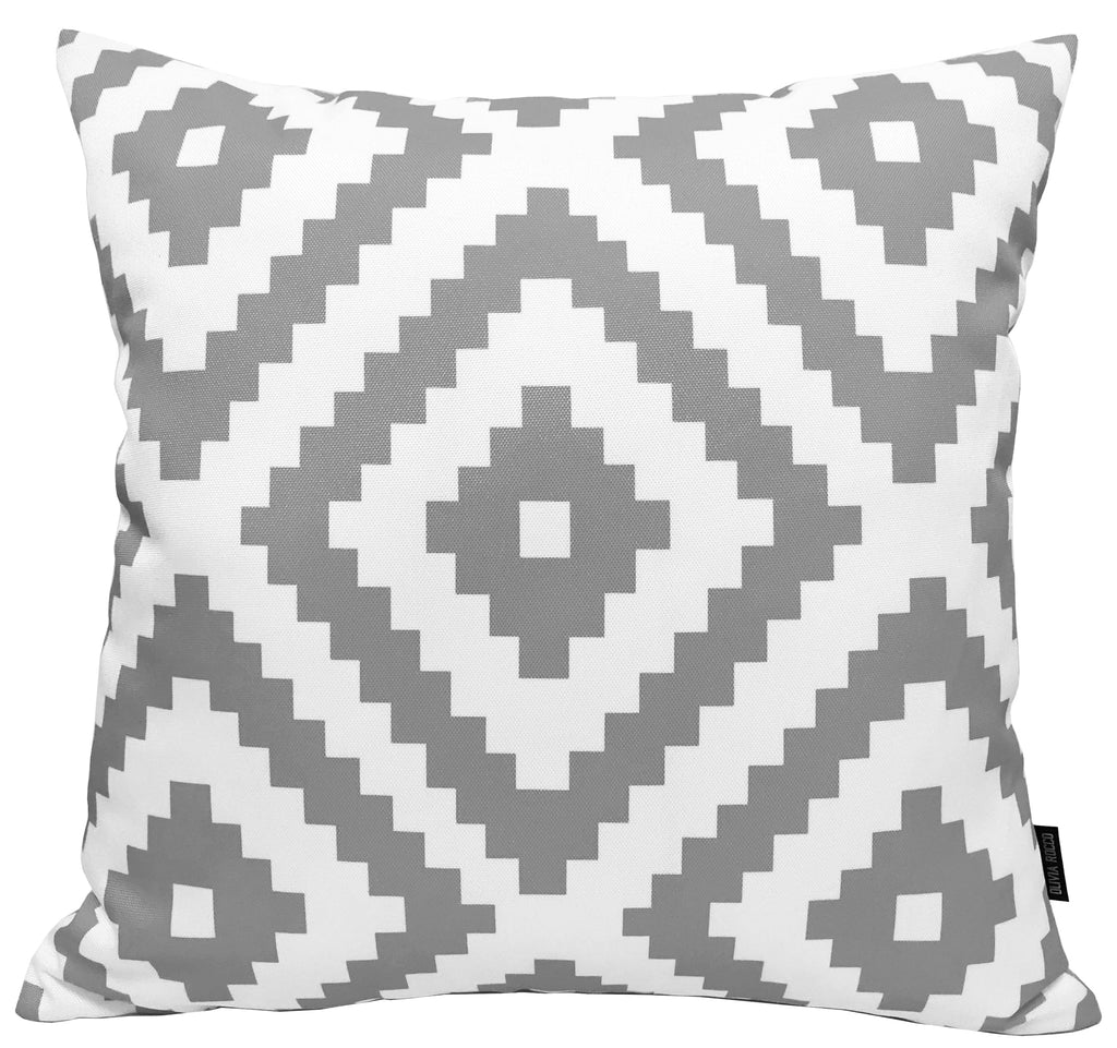OLIVIA ROCCO Nairobi Silver Waterproof Cushion Covers 43 x 43 cm Reversible Indoor Outdoor Breathable Patio Garden Sofa Bed Chair