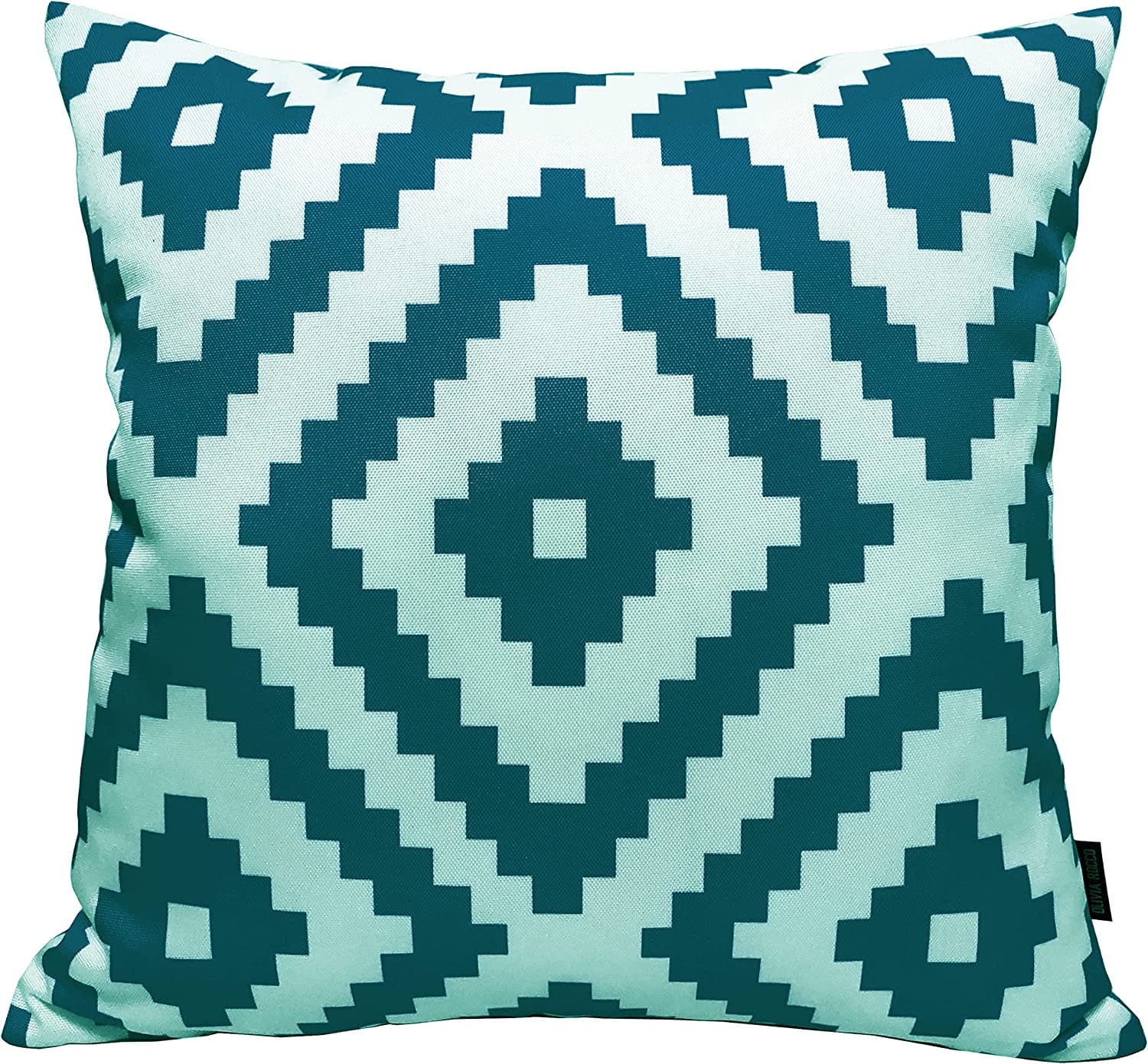 OLIVIA ROCCO Nairobi Teal Waterproof Cushion Covers 43x43 cm Reversible And Breathable Indoor Outdoor Decorative Cover For Patio Garden