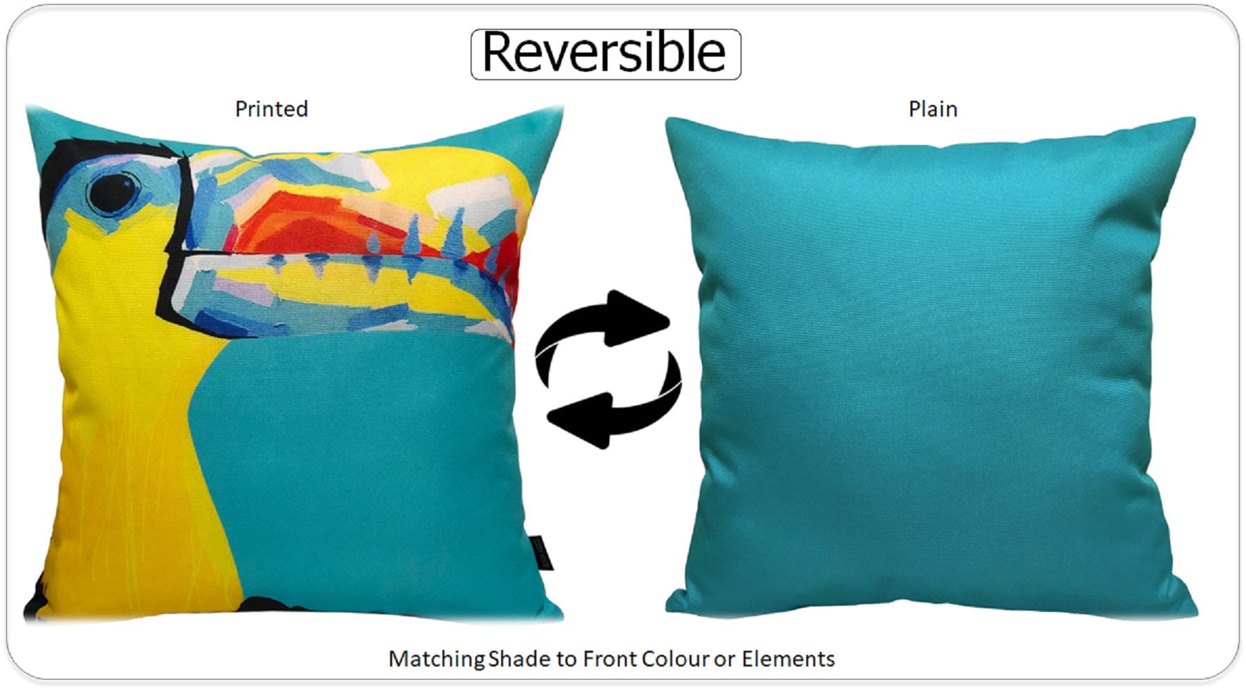 OLIVIA ROCCO Pelican Outdoor Waterproof Weather-Resistant Cushion Covers 43x43 cm for Patio, Garden, Beach and Indoor Use