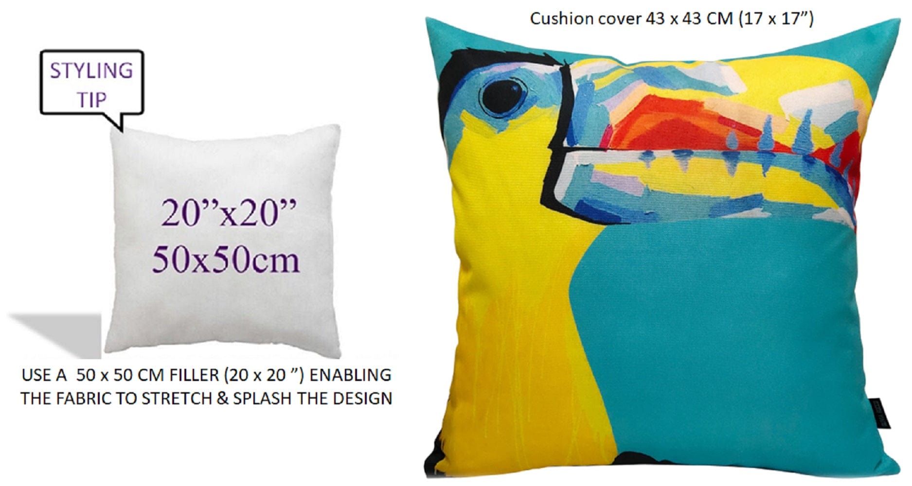 OLIVIA ROCCO Pelican Outdoor Waterproof Weather-Resistant Cushion Covers 43x43 cm for Patio, Garden, Beach and Indoor Use