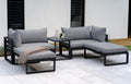 Santorini Grey 4 Seater Modular Aluminium Lounge Set with Side Cushions