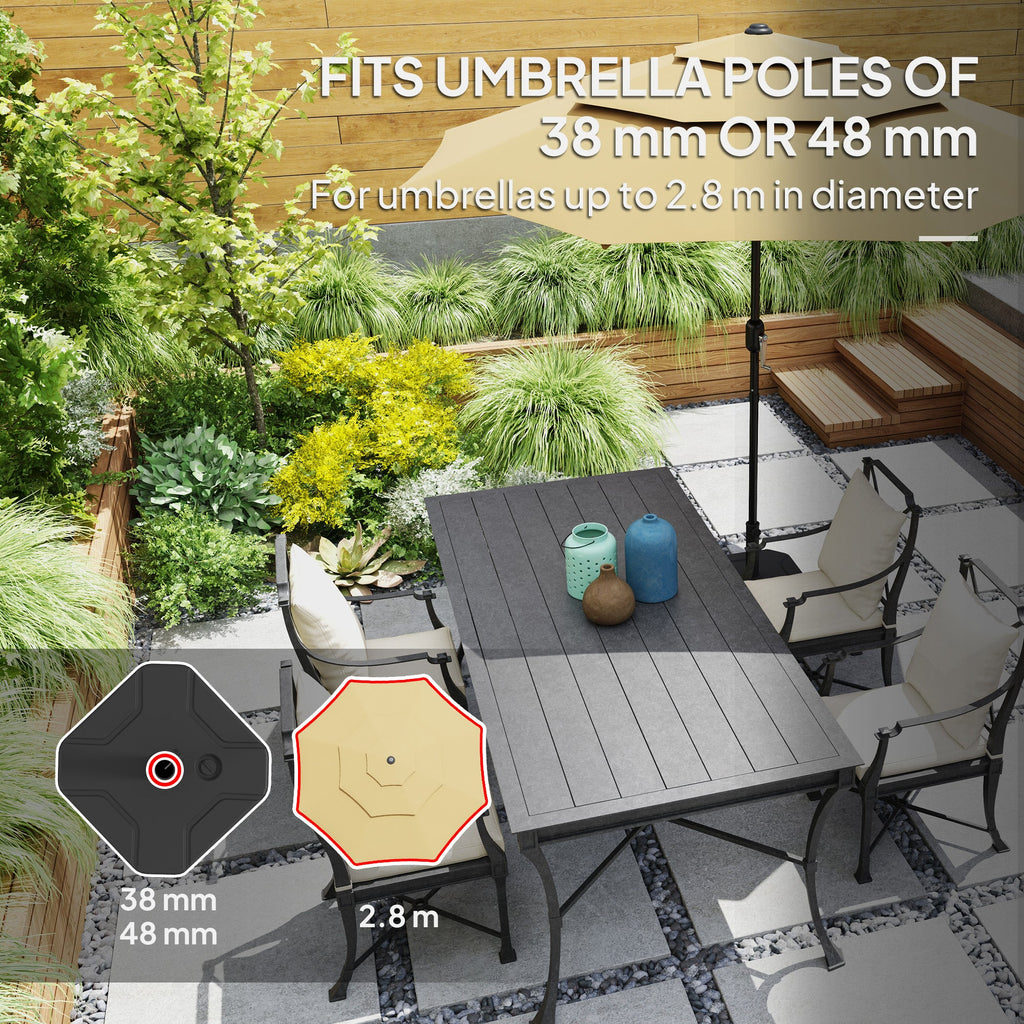 Outsunny Square Garden Parasol Base, Sand/Water Filled Parasol Stand, Black