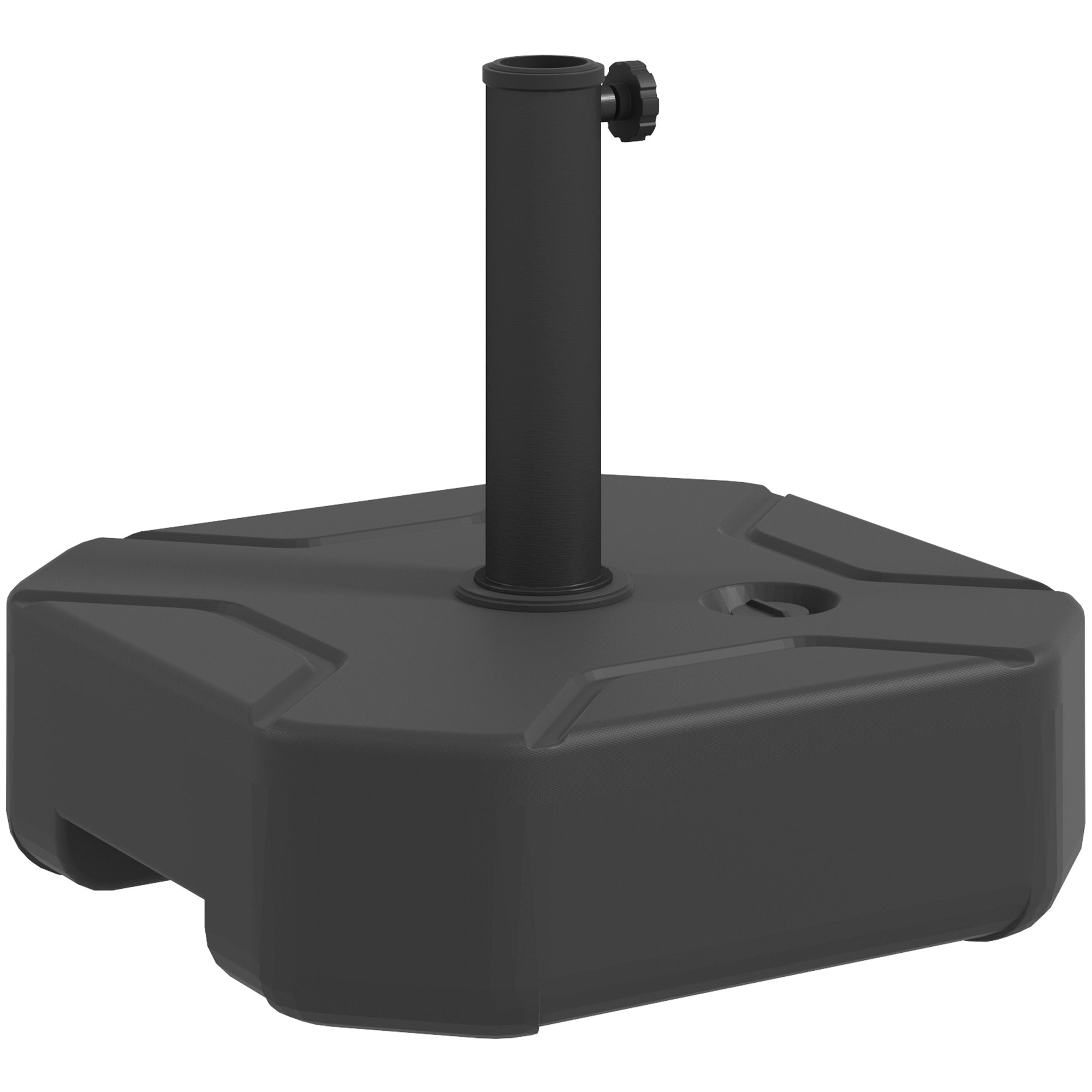 Outsunny Square Garden Parasol Base, Sand/Water Filled Parasol Stand, Black