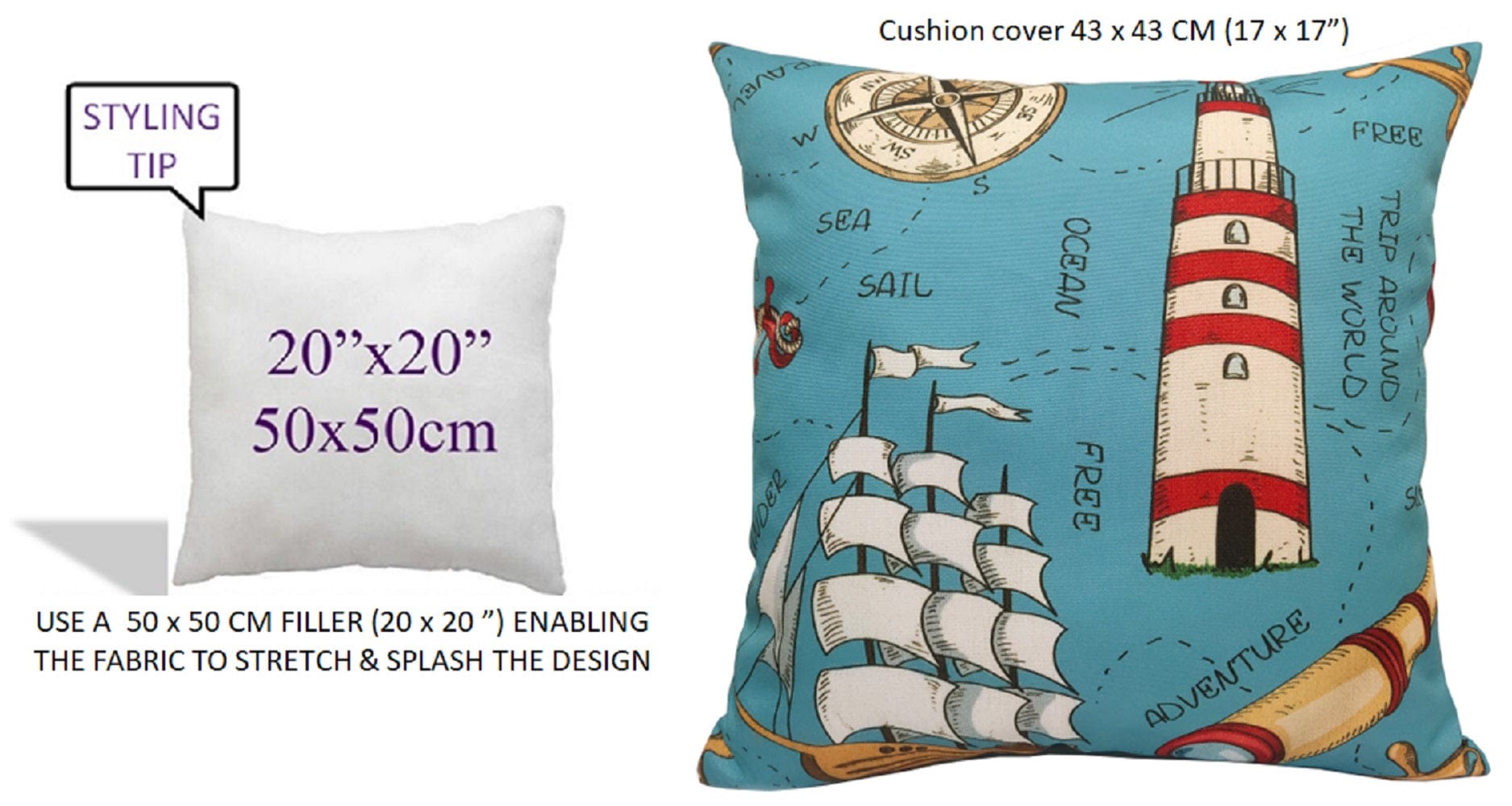 OLIVIA ROCCO Water Resistant 17 X 17 Inches Patio Garden Cushion Covers Seaside Coastal Style Indoor Outdoor Use Decorative