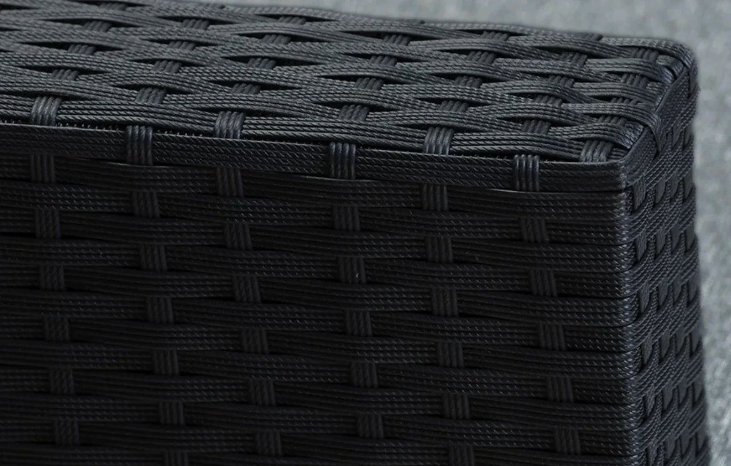 Stockholm 6 Seater Black Rattan Corner Set and Cover Bundle