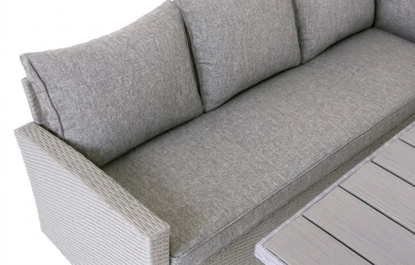 Stockholm 6 Seater Grey Rattan Corner Set and Cover Bundle