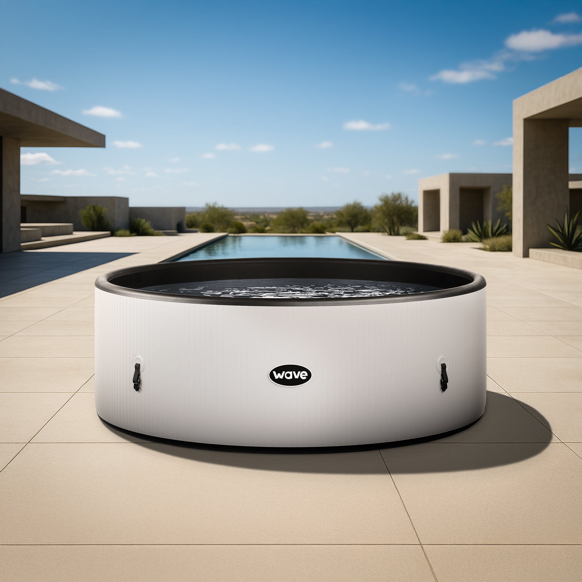 WaveSpa Ontario Round Drop Stitch Hot Tub | Herringbone