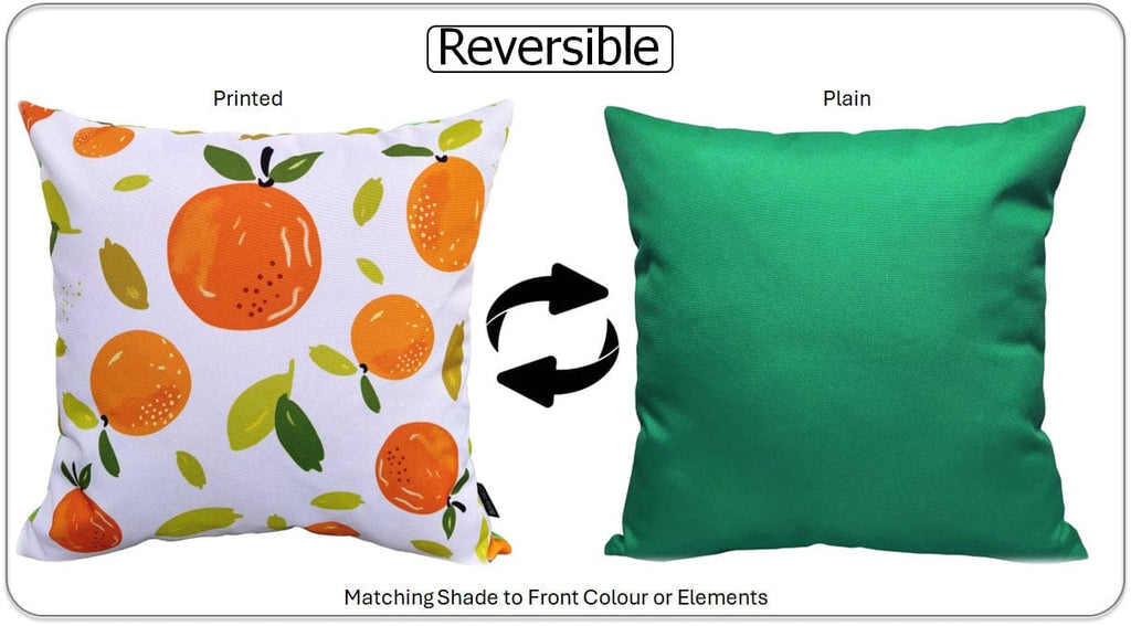 OLIVIA ROCCO Summer Fruits Waterproof Cushion Covers 43 x 43 cm Reversible Indoor Outdoor Patio Garden Decor Breathable Outdoor Cover