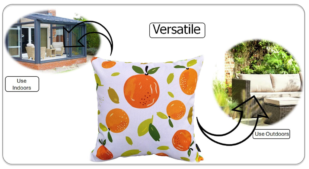 OLIVIA ROCCO Summer Fruits Waterproof Cushion Covers 43 x 43 cm Reversible Indoor Outdoor Patio Garden Decor Breathable Outdoor Cover