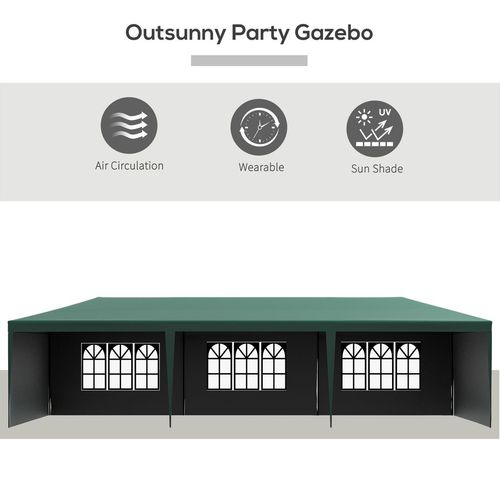 9m x 3m Outdoor Garden Gazebo Wedding Party Tent Canopy Marquee Green